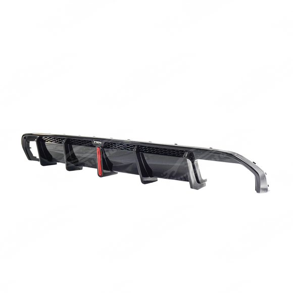 Double Rear Diffuser Fits BMW G26 4 Series M440i 2021-2025 LED VTEN Dual Exhaust Rear Diffu ...