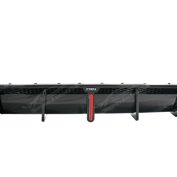 Full rear view of a BMW G26 with VTEN dual exhaust diffuser and LED