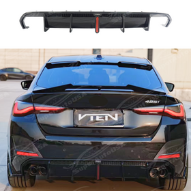 VTEN dual exhaust rear diffuser with LED light on a 2021 BMW G26
