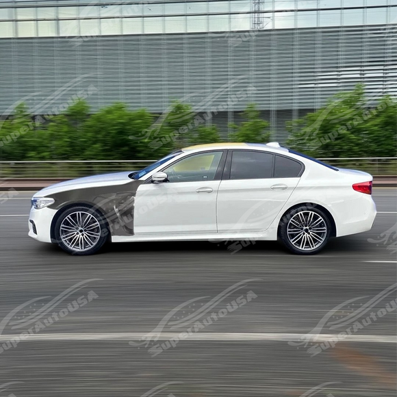 Precision fitment of real carbon fiber fender panel on 2019 BMW G30