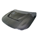 Uninstalled AP style real carbon fiber engine hood, top view