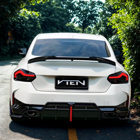 Gloss black VTEN rear diffuser for BMW G42 2022-2025 models