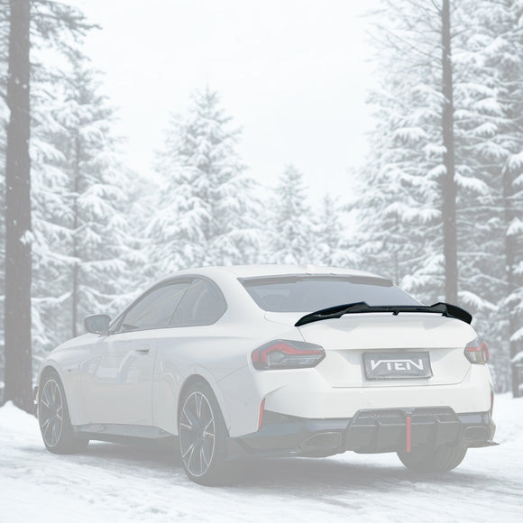 Gloss black VTEN rear wing installed on BMW G42