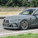 Clean lines of MP style front bumper lower lip spoiler kit on BMW G80 M3