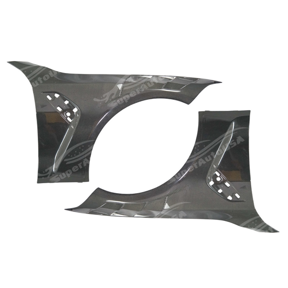 Easy installation of SuperAutoUSA real carbon fiber front fender panel