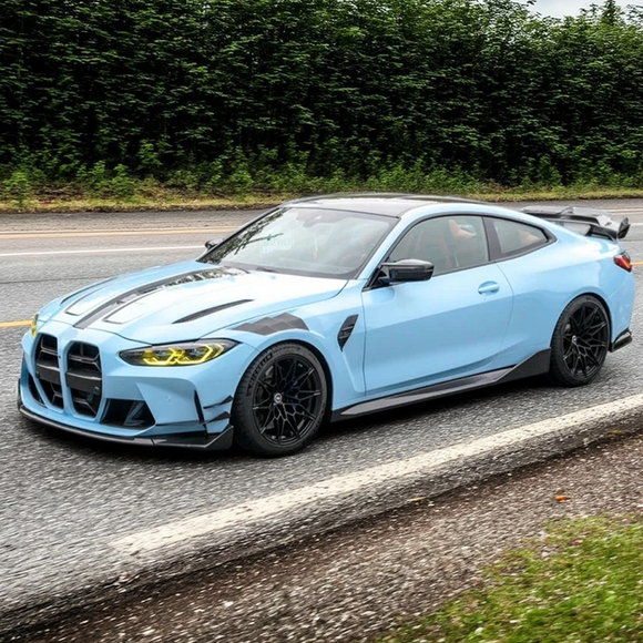 Performance-inspired SuperAutoUSA real carbon fiber fender panel on M4