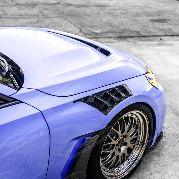 Detailed view of the vents on the AP style carbon fiber hood