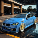 Full front view of a 2024 BMW G87 M2 with new AP style carbon fiber hood