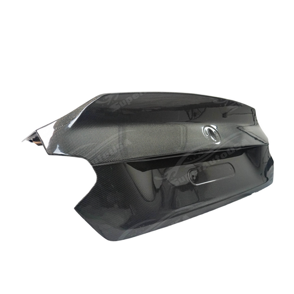 CS style carbon fiber trunk cover on a white BMW G87 M2