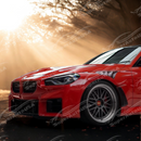 Full side view of a 2024 BMW M2 G87 with new N style carbon fiber fenders