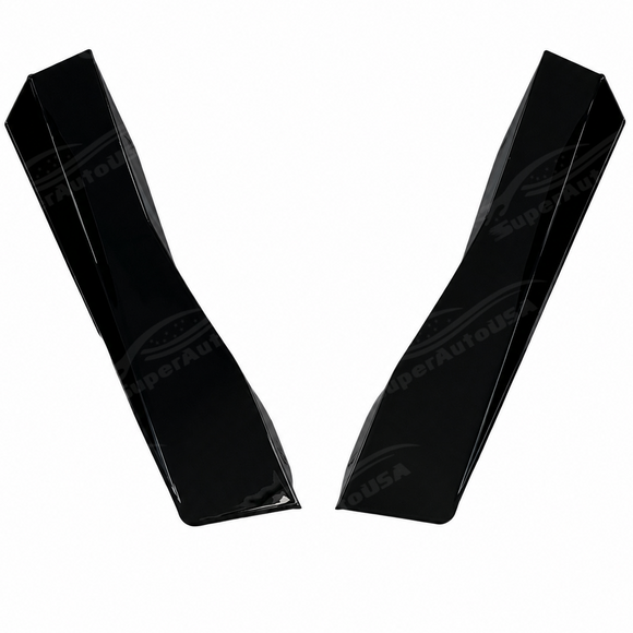 Direct front-facing view highlighting the aggressive lower air corner dive planes by SuperAutoUSA
