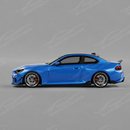 Motorsport-inspired front bumper profile of the SuperAutoUSA VTEN gloss black canards on a Toronto Red BMW M2