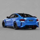Aggressive stealth aesthetic of the SuperAutoUSA VTEN gloss black diffuser accenting a Black Sapphire Metallic BMW M2