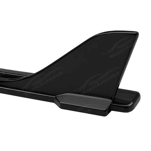 Reflective UV-resistant high-gloss top coat on the SuperAutoUSA VTEN side skirts under outdoor light
