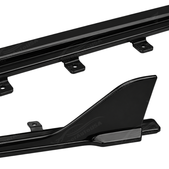 Profile view highlighting the subtle aerodynamic rear winglet transition on the SuperAutoUSA VTEN side steps