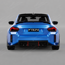 Direct rear view highlighting the aggressive GT-style profile of the SuperAutoUSA VTEN wing on the G87 M2