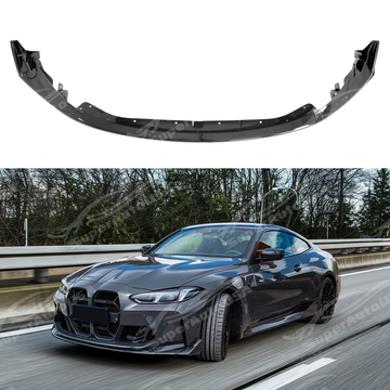 SuperAutoUSA CS style front lower bumper splitter lip car assembly on a 2021 BMW M3 G80