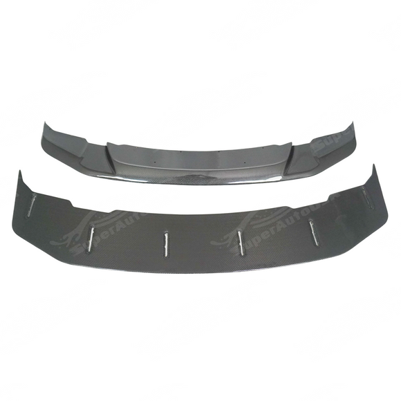 High-gloss SuperAutoUSA carbon fiber lower bumper lip for BMW M4 2014-2018