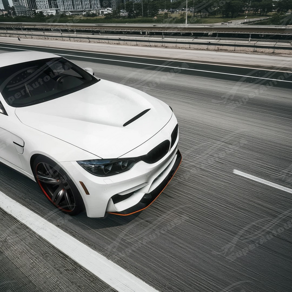 Performance-inspired SuperAutoUSA real carbon fiber front splitter on M4