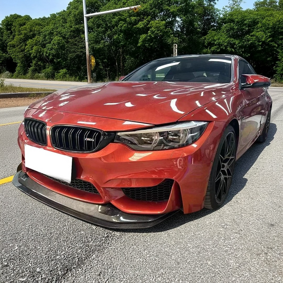 Sleek SuperAutoUSA front splitter lip installed on a BMW M3
