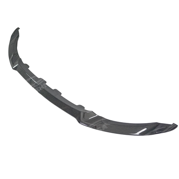Uninstalled SuperAutoUSA real carbon fiber front splitter, top view
