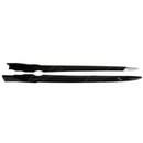 Standalone view of the uninstalled pair of gloss black side skirt rocker panels for X1