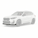 SuperAutoUSA carbon fiber print front bumper lip installed on a 2023 BMW X1 U11