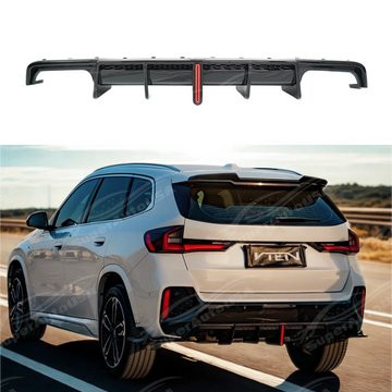 VTEN rear diffuser bumper lip spoiler on a 2023 BMW X1 U11