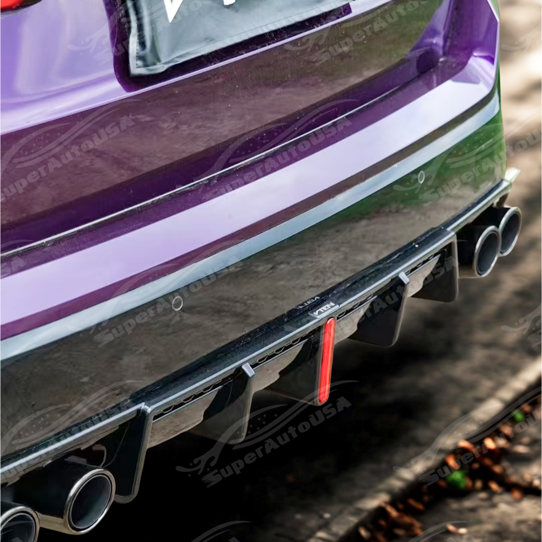 Fits BMW X1 U11 2023-2025 VTEN Rear Lower Bumper Diffuser With Red LED ...