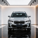 Full front 3/4 view of a 2022 BMW X3 M40i featuring the SuperAutoUSA glowing double-slat grille