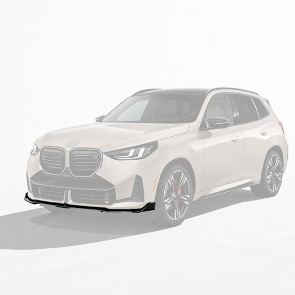 SuperAutoUSA gloss black front bumper lip installed on the all-new 2025 BMW X3 G45