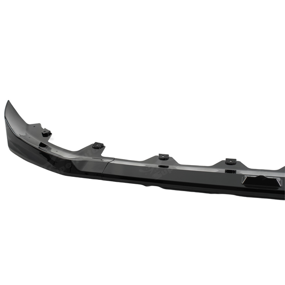 Detailed shot of the UV-resistant high-gloss clear coat on the SuperAutoUSA X3 G45 front lip