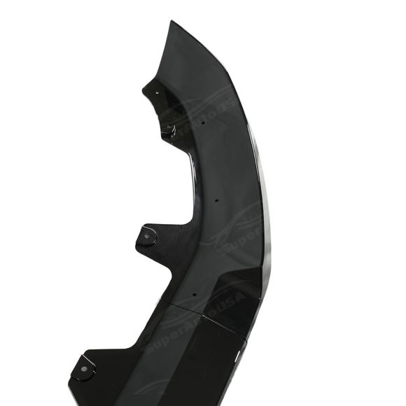 Professional studio photography highlighting the reflective quality of the SuperAutoUSA front lip