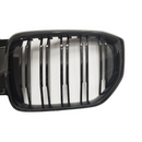 Standalone view of the left and right side SuperAutoUSA gloss black double slat grilles