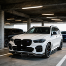 SuperAutoUSA real carbon fiber front bumper lip installed on a 2019 BMW X5 G05 M-Sport