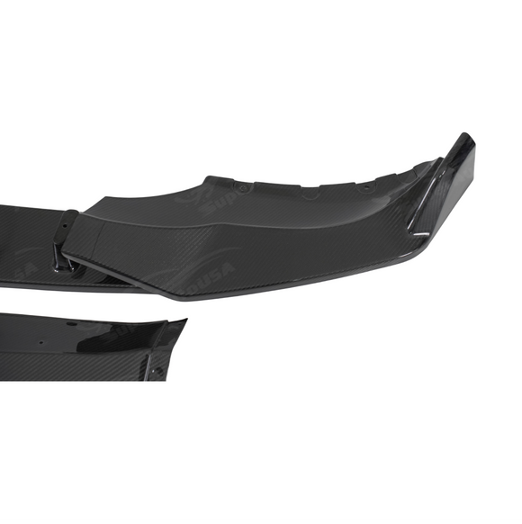 Detailed view of the hand-finished edges and clean lines of the SuperAutoUSA X5 carbon lip