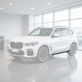 SuperAutoUSA real carbon fiber side skirt rocker panels installed on a 2019 BMW X5 G05