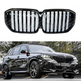 Gloss black Shadow Line front ornamental grille on a 2024 BMW X5 G05 LCI M Sport