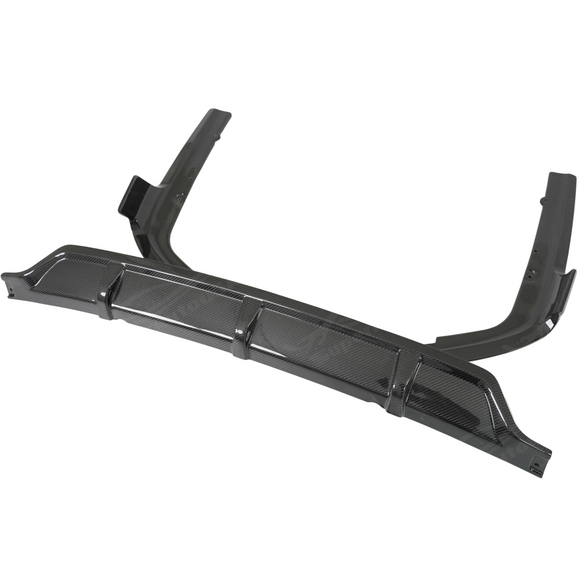 Professional studio photography highlighting the depth of the real carbon fiber weave