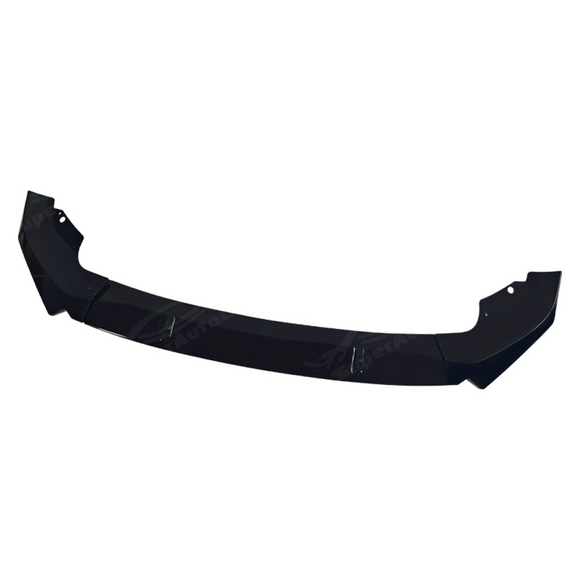 Direct front-facing view of the SuperAutoUSA aerodynamic gloss black front lip for 2023-2025 BMW X7