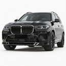 SuperAutoUSA GT style gloss black front bumper lip installed on a 2023 BMW X7 G07 LCI