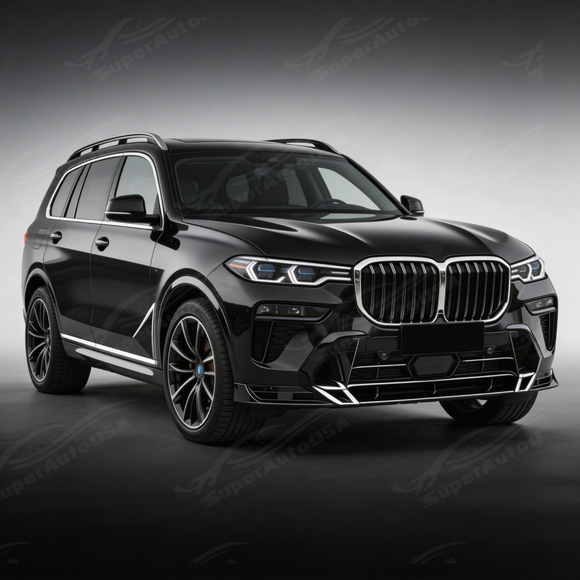 Durable high-impact ABS plastic construction of the SuperAutoUSA BMW X7 GT style lip
