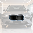 SuperAutoUSA gloss black single-piece LED illuminated grille glowing on a 2023 BMW X7 G07