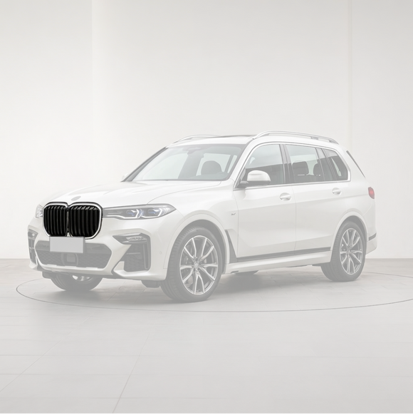 SuperAutoUSA XM style gloss black illuminated grille glowing on a 2019 BMW X7 G07