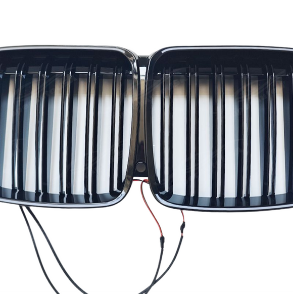 High-intensity LED glow of the SuperAutoUSA XM style illuminated grille at night