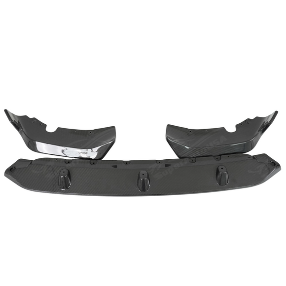 SuperAutoUSA double-sided real carbon fiber front splitter lip featured on a 2022 BMW X7