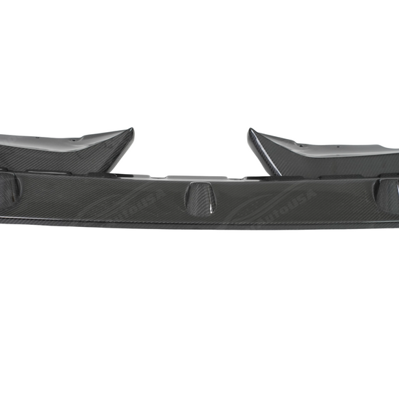 Standalone view of the uninstalled SuperAutoUSA double-sided real carbon fiber front bumper lip
