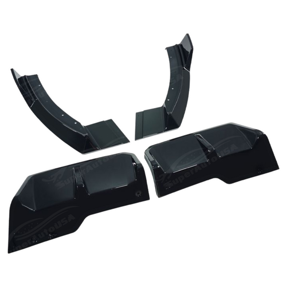 Detailed shot of the UV-resistant high-gloss clear coat on the SuperAutoUSA XM rear diffuser