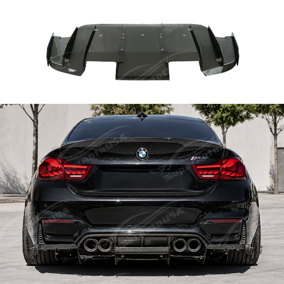 2015-2020 BMW F80 M3 / F82 / F83 M4 - Varis Style Carbon Fiber Diffuser + Undertray