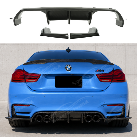 2015-2020 BMW F80 M3 / F82 / F83 M4 - Varis Style Carbon Fiber Diffuser + Spats Aprons